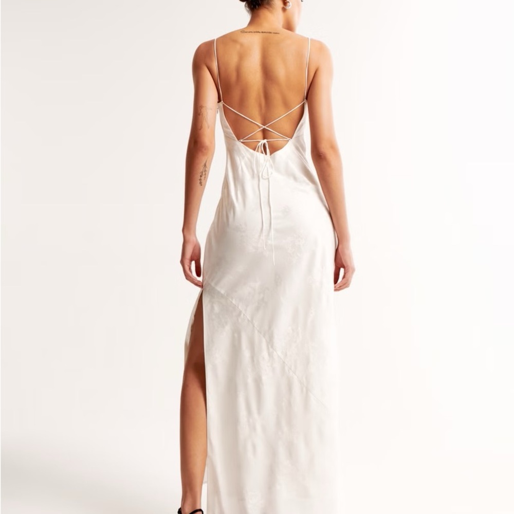 A&F Julia Slip Satin Jacquard Maxi Dress